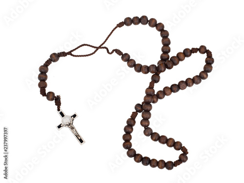 Fotomural Rosary isolated on white background