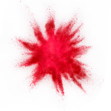 Fototapeta Las - Explosion of red powder on white background