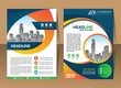 Brochure template layout, cover design annual report, magazine, flyer or booklet in A4 with blue geometric shapes on polygonal background