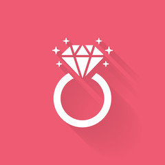 Wall Mural - Diamond engagement ring icon