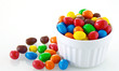 Colorful and Sweet with chocolate ball on white background.