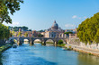 Saint Peter dome seen from Tiber river in Rome