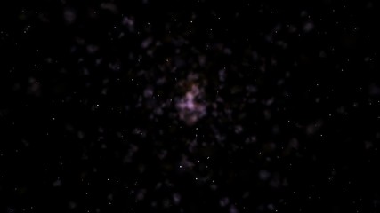 Poster - The origin of the universe.Space background. Blue and magenta coloured nebula. The stars are everywhere around.