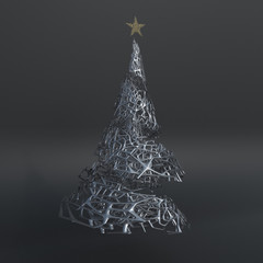 Poster - Render of 3D Christmas tree