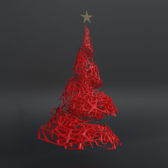 Poster - Render of 3D Christmas tree