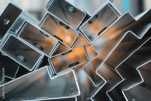 Fotografía Focused Blurred Background for steel sheet metal profiles