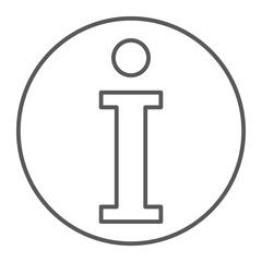 Aufkleber - info thin line icon, help and inform, information sign, vector graphics, a linear pattern on a white