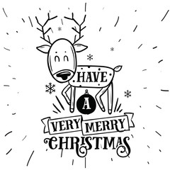 Merry Christmas typography.