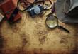 © Rochu_2008 - old map and vintage travel equipment / Travel concept