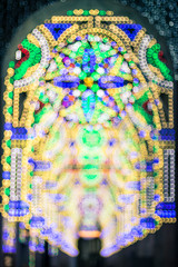 Fototapete - Christmas blurred lights in the night
