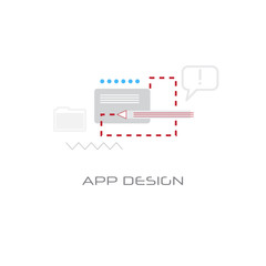 Poster - application graphic development interface app design concept line style isolated