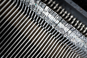 Poster - Close up of retro style typewriter in studio