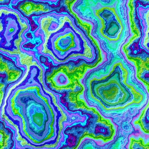 Marble Agate Stony Seamless Pattern Texture Background Vibrant Fluorescent Blue Purple Violet Green And Yellow Color With Rough Surface Stock Illustration Adobe Stock