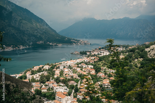 Fotografia Aerial view of Kotor - a city on the Adriatic coast in Montenegro