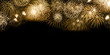 Silvester Feuerwerk Sylvester Neujahr Textfreiraum Copyspace Gold golden Hintergrund Banner Neues Jahr Neuen Neu
