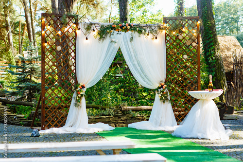 Beautiful Place Made With Wooden Square And Floral Decorations For