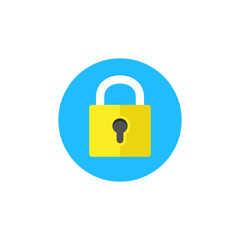 Leinwandbilder - Lock icon. Vector round flat icon