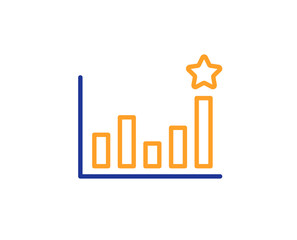 Efficacy line icon. Business chart sign. Analysis graph symbol. Colorful outline concept. Blue and orange thin line color icon. Efficacy Vector