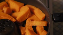 Macro, Slices Of Pumpkin Cooked In The Pan
