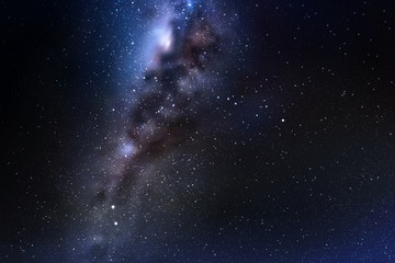 Sticker - space background with night starry sky and milky way. dark blue nebula