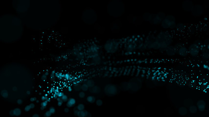 Poster - big data visualization 3d. digital background. data threads plot. big data. abstract 3d big data vis