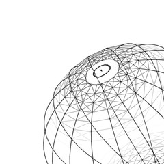 Poster - Abstract 3d sphere made of points. Futuristic technology style. Sphere particles. Background vector. Plexus effect.