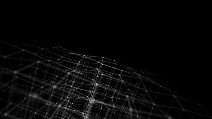 Poster - Blockchain technology concept. Big data visualization. 3D illustration. Distributed register technology