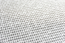 Background With Black Printed Random Monospace Numbers On White Paper For Use As A Template For A Financial Report 