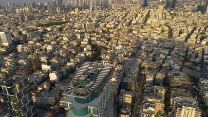 Wall Mural - Tel  Aviv near the sea, aerial 4k 