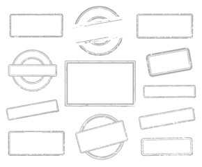 big set of empty rubber stamps. vector illustration on white background