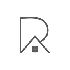 letters pa or ra home design logo