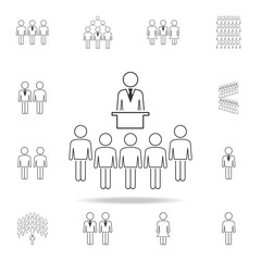 Poster - speech icon. Detailed set of people in work icons. Premium graphic design. One of the collection icons for websites, web design, mobile app