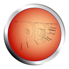 Poster - PDF orange circle push button - Vector illustration