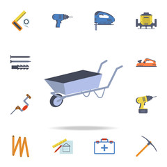 Poster - color building trolley icon. Detailed set of color construction tools. Premium graphic design. One of the collection icons for websites, web design, mobile app