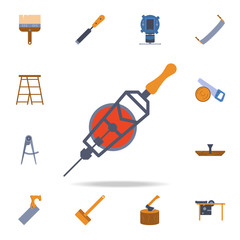 Poster - color manual mechanical drill icon. Detailed set of color construction tools. Premium graphic design. One of the collection icons for websites, web design, mobile app