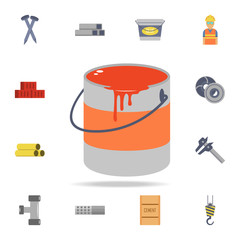 Poster - color paint bucket icon. Detailed set of color construction tools. Premium graphic design. One of the collection icons for websites, web design, mobile app