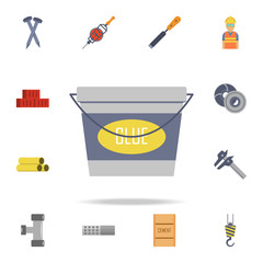 Poster - color paint bucket icon. Detailed set of color construction tools. Premium graphic design. One of the collection icons for websites, web design, mobile app