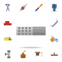 Poster - color concrete plates icon. Detailed set of color construction tools. Premium graphic design. One of the collection icons for websites, web design, mobile app