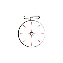 Poster - Camping, compass 2 colored line icon. Simple hand drawn color element illustration. Camping, compass outline symbol design from camping set