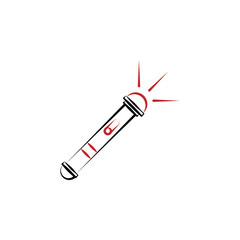 Poster - Camping, flashlight 2 colored line icon. Simple hand drawn color element illustration. Camping, flashlight outline symbol design from camping set