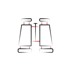 Poster - Camping, binoculars 2 colored line icon. Simple hand drawn color element illustration. Camping, binoculars outline symbol design from camping set