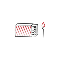 Poster - Camping, matches 2 colored line icon. Simple hand drawn color element illustration. Camping, matches outline symbol design from camping set