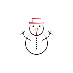 New year trip, snowman 2 colored line icon. Simple hand drawn color element illustration. snowman outline symbol design from camping set New year trip