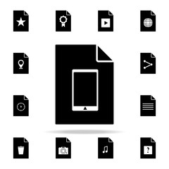 Poster - phone on document icon. File and documents icons universal set for web and mobile