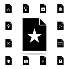 Poster - star on document icon. File and documents icons universal set for web and mobile