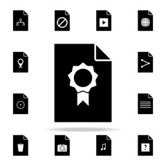 Poster - prize on document icon. File and documents icons universal set for web and mobile