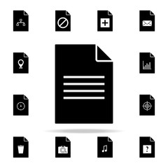 Poster - strips on document icon. file and documents icons universal set for web and mobile