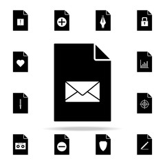 Poster - the envelope on document icon. File and documents icons universal set for web and mobile