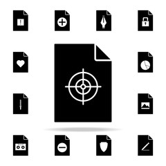 Poster - target on document icon. File and documents icons universal set for web and mobile