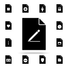 Poster - a pen on document icon. File and documents icons universal set for web and mobile